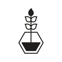 plant glyph icon with white background vector stock illustration