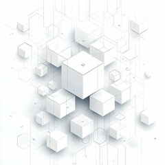 Obraz premium Abstract white background with a hexagonal pattern for technology, science, and innovation concepts