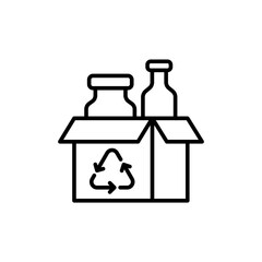 Upcycle trash outline icons, minimalist vector illustration ,simple transparent graphic element .Isolated on white background