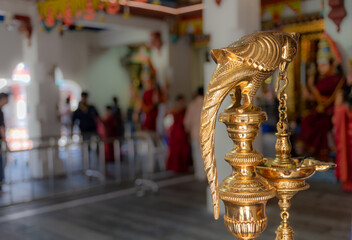 Hindu Brass Symbol Depicting a Bird Inside The Hindu Temple