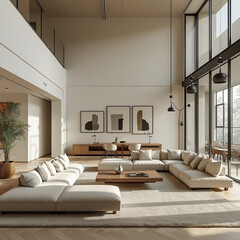Beautiful Living Room,Modern scandinavian living room interior - 3d render,Modern Living Room Interior Design