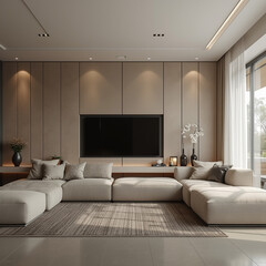 Beautiful Living Room,Modern scandinavian living room interior - 3d render,Modern Living Room Interior Design