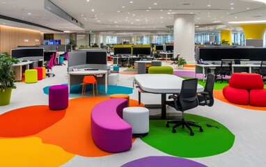 A modern workspace with bright ambient -
