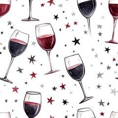 Elegant Wine Glass Pattern Design