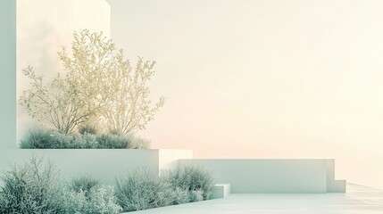 Serene Minimalist Landscape at Sunrise