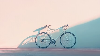 Fototapeta premium Vintage Bicycle Against Minimalist Wall