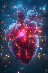 Glowing 3D Human Heart Illustration