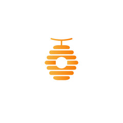 Bee hive icon logo flat vector design