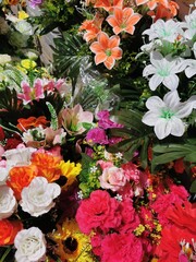 plastic flowers texture