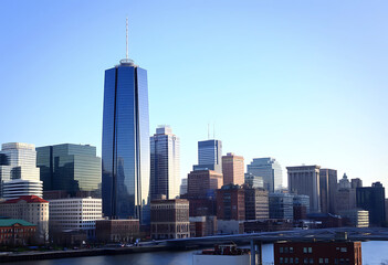 Obraz premium Aerial photography of modern architectural landscapes at night