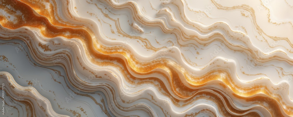 Poster abstract marble surface shows intricate patterns, textures. gold, brown tones create dynamic design.