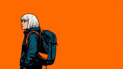 Elderly travelers with backpacks walking on a scenic mountain trail, enjoying the fresh air and stunning landscapes of nature