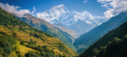 Majestic Himalayan Panorama: A Breathtaking View of Annapurna