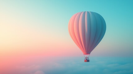 Fototapeta premium Serenity in Sky with Hot Air Balloon