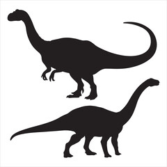 set of vector dinosaur different types of vector silhouette