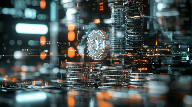 Ai-generated insights on cryptocurrency trading digital finance virtual environment futuristic viewpoint blockchain concept