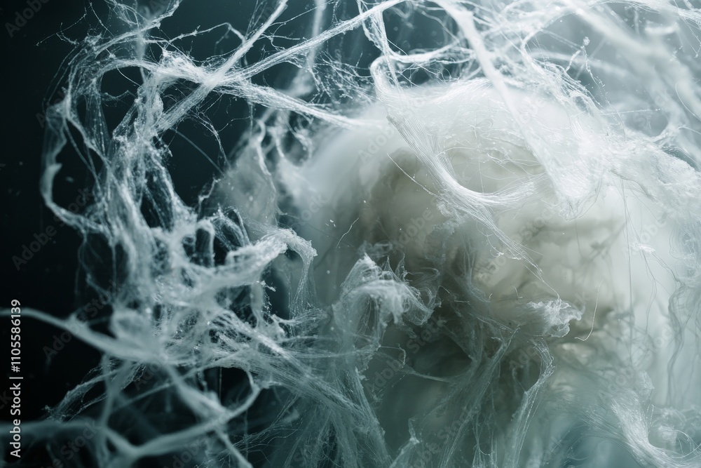 Aufkleber An abstract composition of entangled translucent tendrils in the ocean creates a mesmerizing web-like pattern, evoking mystery and intricate natural artistry.
