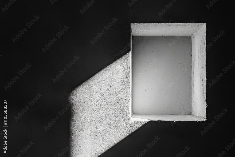 Poster contemporary image of a sunlit concrete frame that accentuates its minimalist design, invoking a sen