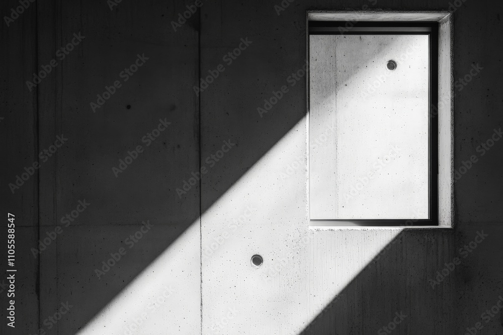 Aufkleber artistic capture of a concrete wall featuring a distinct light shaft, emphasizing minimalism and evo