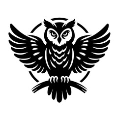 Naklejka premium owl with wings, isolated on transferred background, cut out