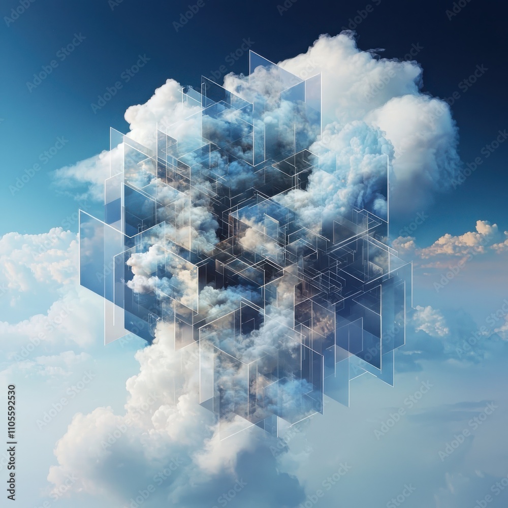 Poster transforming atmospheric data into geometric visualizations using cloud computing in a digital envir