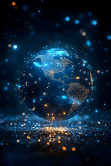 Obraz premium Glowing 3D Earth Illustration