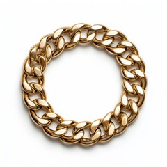 Obraz premium Elegant Golden Chain Necklace on a White Background