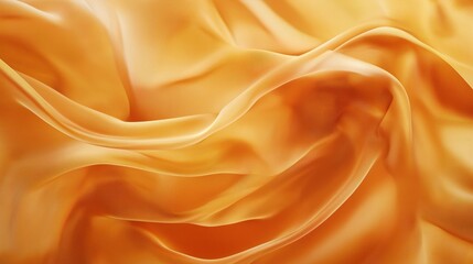 Fototapeta premium Abstract semitransparent ocher silk fabric texture. Generative AI design. Elegant flowy folds. Luxurious material. Suitable for fashion design inspiration. Smooth soft surface. Versatile background