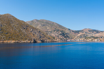 Symi island. Scenic landscape of Greek island. Dodecanese, Greece