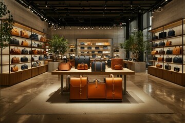 Modern Leather Goods Store Interior Design Showcase
