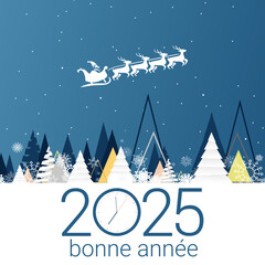 Bonne année - meilleurs vœux 2025 - vecteur pour affiche bannière salutation et célébration du nouvel an 2025.