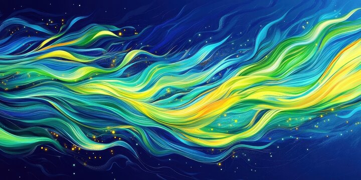Abstract vector illustration of binary code flowing i