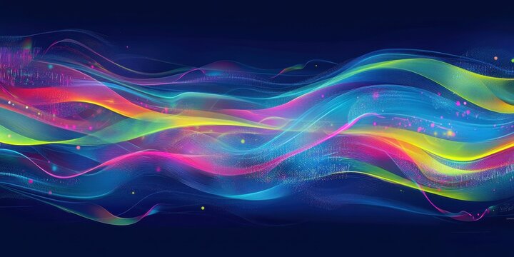Abstract vector illustration of binary code flowing i