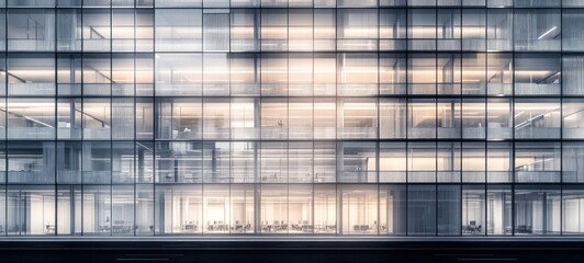 Obraz premium Night View of a Modern Glass Office Building