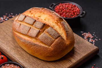 Homemade fresh crispy wholemeal bread