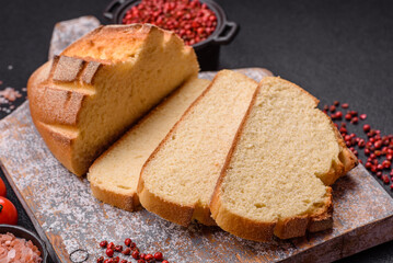 Homemade fresh crispy wholemeal bread