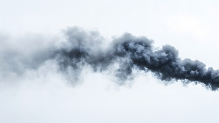 Dark Smoke Plumes Against A Light Sky Background