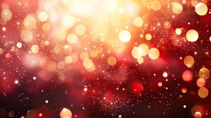 Deep red abstract background with glitter bokeh lights, festive and vintage feel, perfect for...