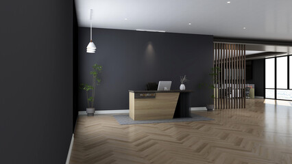 office front desk or receptionist room with modern design interior