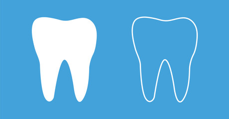 Clean single tooth with root line and solid icon.