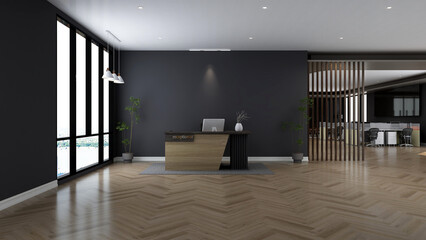 office front desk or receptionist room with modern design interior