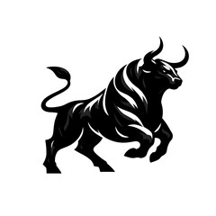 Black and white rhinoceros vector isolated on transferred background, cut out