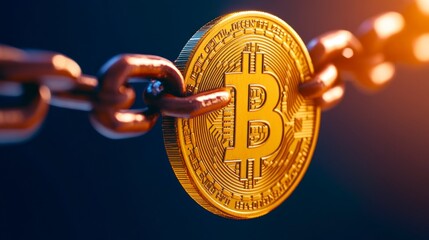 Hologram bitcoin blockchain crypto currency digital encryption, Technology global network