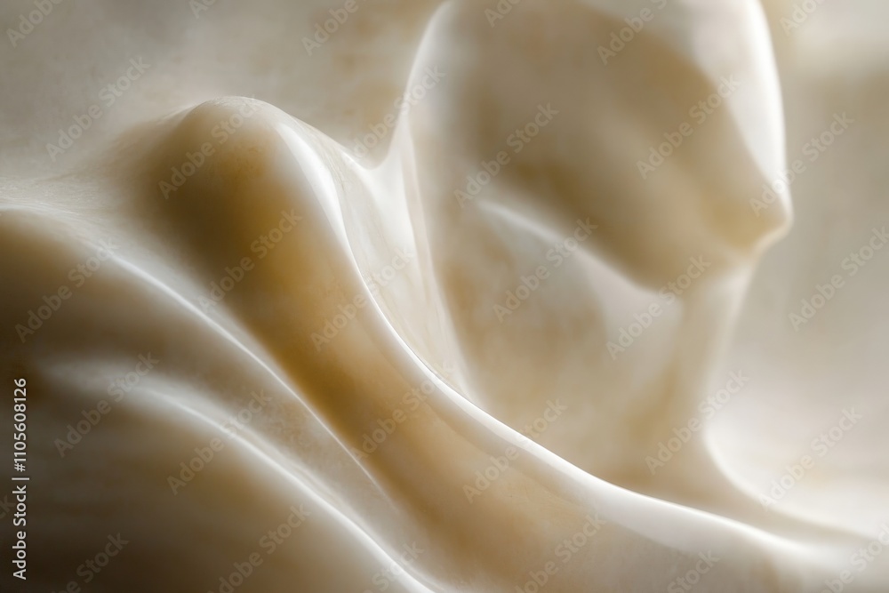 Poster a smooth abstract marble surface characterized by elegant waves. the silky texture and gentle contou