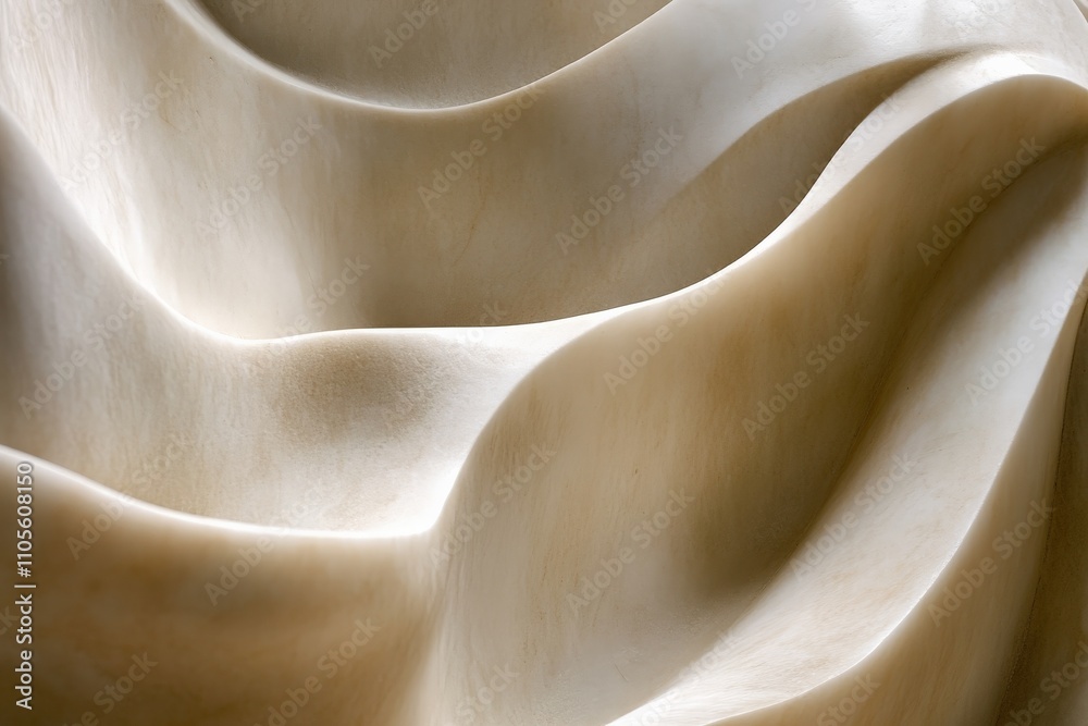 Poster an abstract image of flowing marble curves with soft light play. the wavy texture and smooth surface
