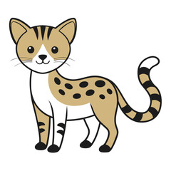 Minimalist Ocelot Line Drawing.