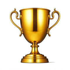  Gold trophy cup isolated on white background