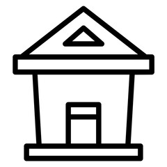 Building Finance Bank Line Icon