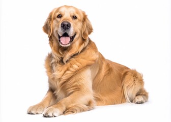 Fototapeta premium golden retriever puppy dog isolated on white background