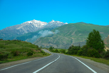 Fototapeta premium The road to the Elbrus region. Kabardino-Balkaria, Russia